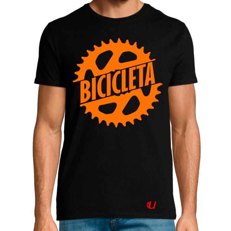 Camiseta Bicicleta Plato Negra