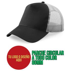 gorra personalizada con parche circular y tu diseño